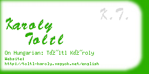 karoly toltl business card